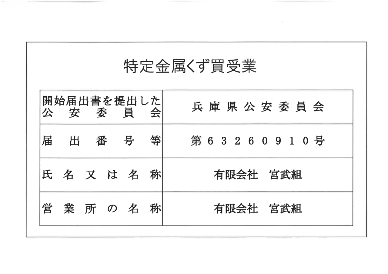 特定金属くず買受業